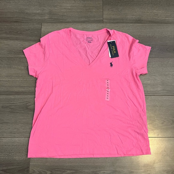Polo Ralph Lauren Pink T-Shirt (V Neck) - Picture 2 of 4